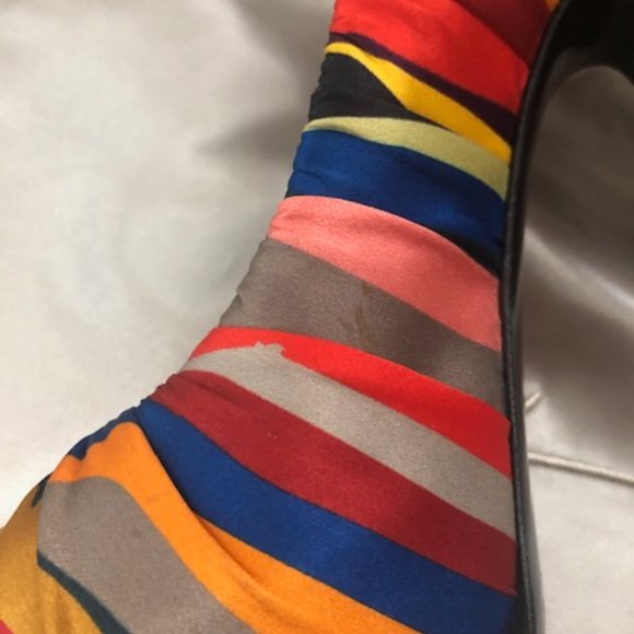 Gisueppe Zanotti Satin Multicolor Peep Toe Pump - Picture 5 of 5